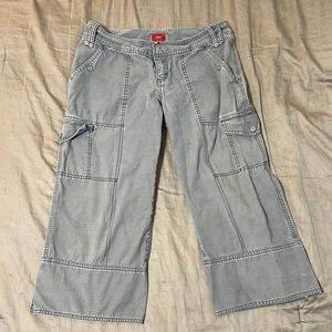 Mossimo faded grey wash cargo style capris
